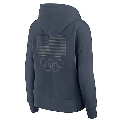 Women's Fanatics Navy Team USA Elements Future Ground Subtle Tonal Pullover Hoodie