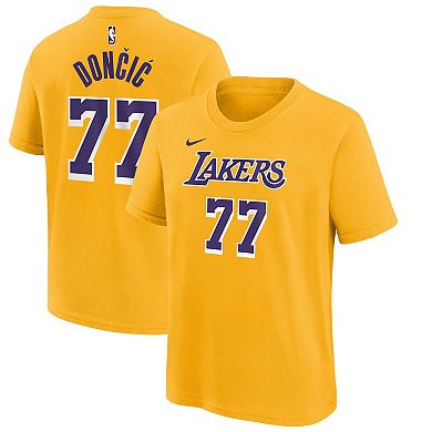 Youth Nike Luka Don i Gold Los Angeles Lakers Player Name & Number T-Shirt