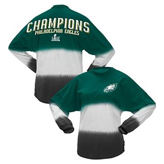 Women's Fanatics Midnight Green Philadelphia Eagles Super Bowl LIX Champions Horizontal Ombre Spirit Jersey Long Sleeve T-Shirt