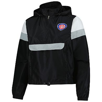 Women's�Profile Black Chicago Cubs Quarter-Zip Anorak Hooded Jacket