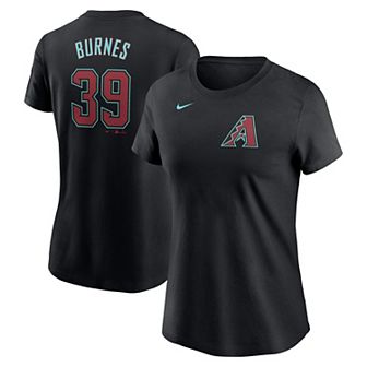 Women's Nike Corbin Burnes Black Arizona Diamondbacks Fuse Name & Number T-Shirt