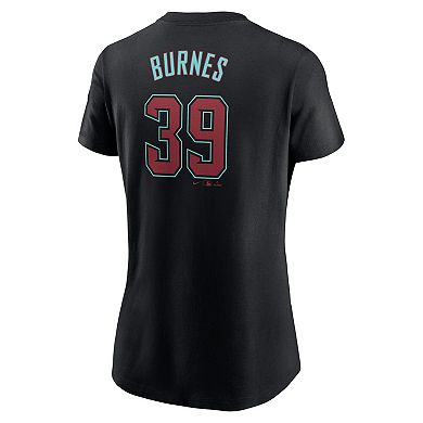 Women's Nike Corbin Burnes Black Arizona Diamondbacks Fuse Name & Number T-Shirt