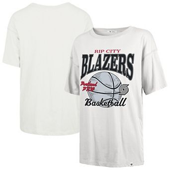 Women's '47 White Portland Trail Blazers City Edition Down Court Sadie T-Shirt