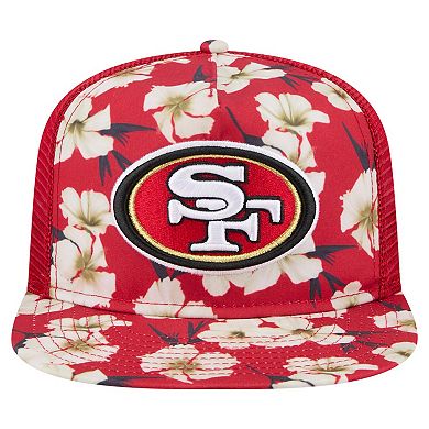 Men's New Era Scarlet San Francisco 49ers Adventure Pattern Golfer Snapback Hat