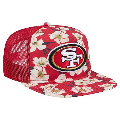 Men's New Era Scarlet San Francisco 49ers Adventure Pattern Golfer Snapback Hat