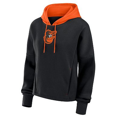 Women's Fanatics Black Baltimore Orioles Oversized Legacy Favorite Spectator Pullover Hoodie
