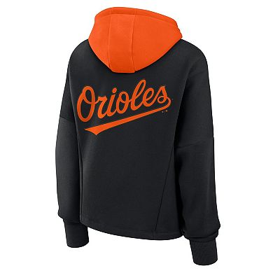 Women's Fanatics Black Baltimore Orioles Oversized Legacy Favorite Spectator Pullover Hoodie