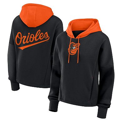 Women's Fanatics Black Baltimore Orioles Oversized Legacy Favorite Spectator Pullover Hoodie