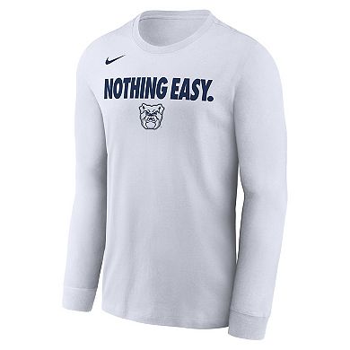 Men's Nike White Butler Bulldogs 2025 On-Court Bench Long Sleeve T-Shirt