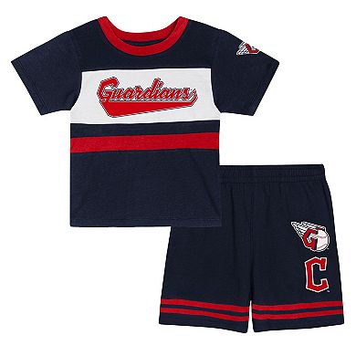 Toddler Navy Cleveland Guardians Bonus Ball T-Shirt & Shorts Set