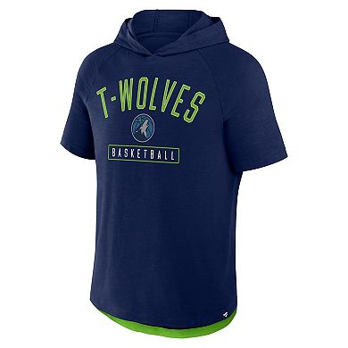 Men's Fanatics Athletic Navy Minnesota Timberwolves Pass Legend Hooded T-Shirt