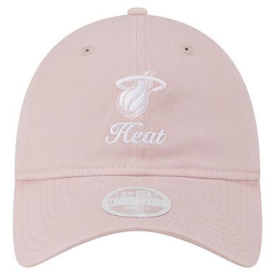 Women's New Era Pink Miami Heat Gameday Preppy 9TWENTY Adjustable Hat