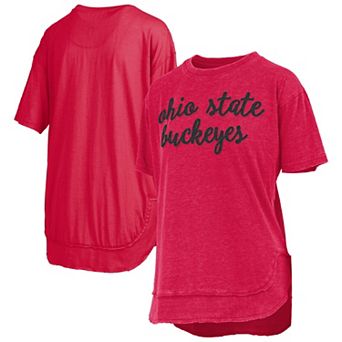 Women's��Pressbox Scarlet Ohio State Buckeyes Poncho T-Shirt