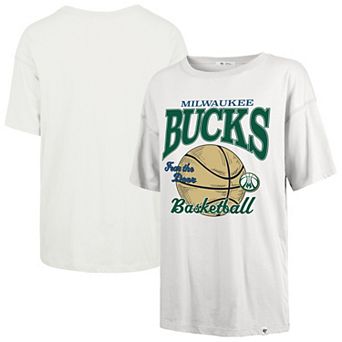 Women's '47 White Milwaukee Bucks City Edition Down Court Sadie T-Shirt