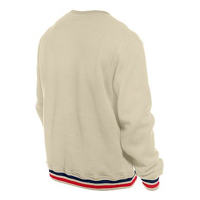 Men's New Era Cream Boston Red Sox Throwback Pullover Sweatshirt