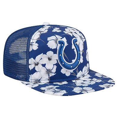 Men's New Era Royal Indianapolis Colts Adventure Pattern Golfer Snapback Hat