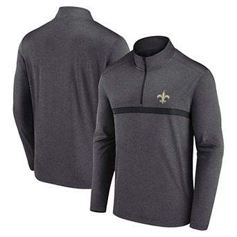 Men's Fanatics Black New Orleans Saints Head-to-Head Quarter-Zip Top