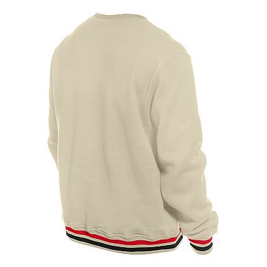 Men's New Era Cream Cincinnati Reds Throwback Pullover Sweatshirt