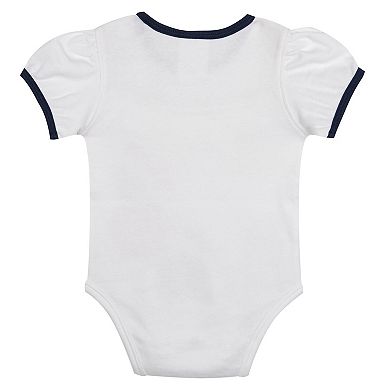 Infant White Detroit Tigers Sweet Catcher 3-Piece Headband Skirt Set