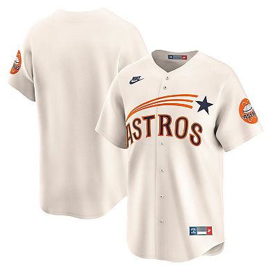 Men's Nike Cream Houston Astros Throwback Cooperstown Collection Limited Jersey