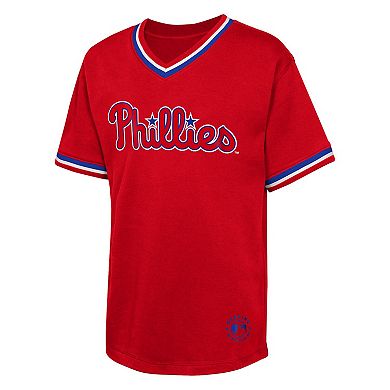 Youth Red Philadelphia Phillies Relief Pitcher V-Neck T-Shirt