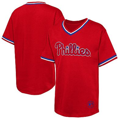 Youth Red Philadelphia Phillies Relief Pitcher V-Neck T-Shirt
