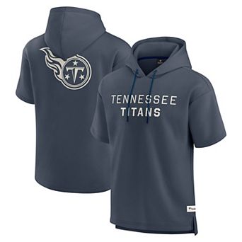 Men's Fanatics Navy Tennessee Titans Elements Future Ground Lettering Short Sleeve Pullover Hoodie