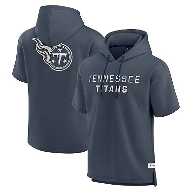 Men's Fanatics Navy Tennessee Titans Elements Future Ground Lettering Short Sleeve Pullover Hoodie