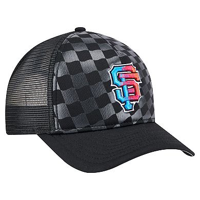 Men's New Era Black San Francisco Giants Gradient 9FORTY A-Frame M-Crown Trucker Adjustable Hat