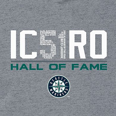 Men's New Era Ichiro Suzuki Gray Seattle Mariners 2025 National Baseball Hall of Fame Pullover Hoodie