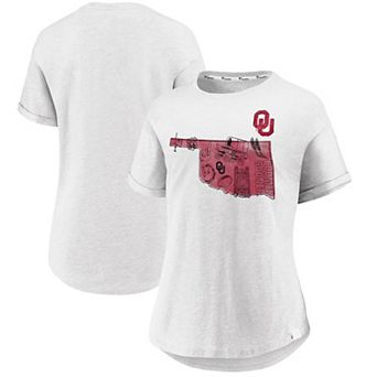 Women's��Fanatics White Oklahoma Sooners True Classics Hometown Tacked Sleeve T-Shirt