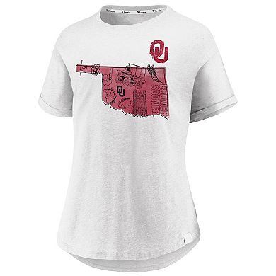 Women's Fanatics White Oklahoma Sooners True Classics Hometown Tacked Sleeve T-Shirt