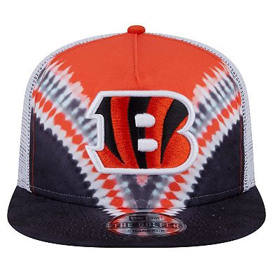 Men's New Era Orange/Black Cincinnati Bengals Throwback Dye Golfer Snapback Hat