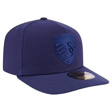 Men's New Era Navy Sporting Kansas City Color Pack A-Frame 59FIFTY Fitted Hat