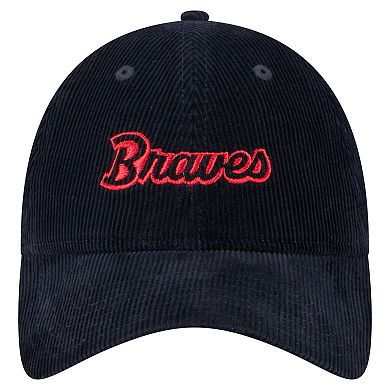 Women's New Era Navy Atlanta Braves Corduroy 9TWENTY Adjustable Hat