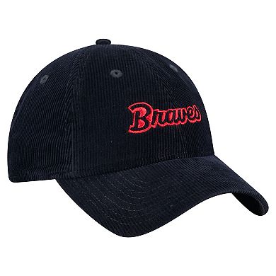 Women's New Era Navy Atlanta Braves Corduroy 9TWENTY Adjustable Hat