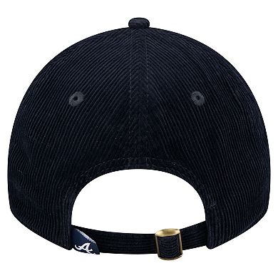 Women's New Era Navy Atlanta Braves Corduroy 9TWENTY Adjustable Hat