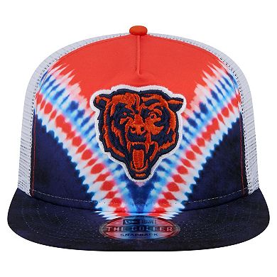 Men's New Era Orange/Navy Chicago Bears Throwback Dye Golfer Snapback Hat