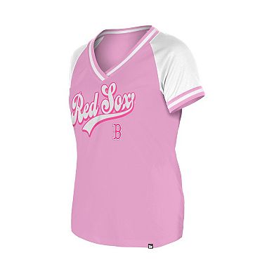 Women's New Era Light Pink Boston Red Sox Gameday V-Neck T-Shirt