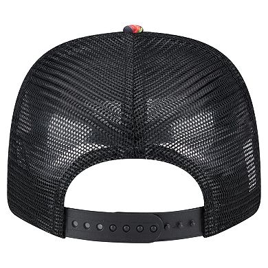 Men's New Era Navy/Black Kansas City Chiefs Adventure Drinks Pattern 9SEVENTY Stretch-Snap Hat