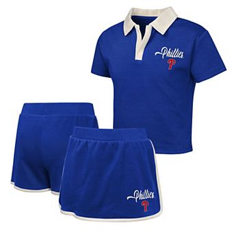 Girls Youth Royal Philadelphia Phillies Base Trainer Johnny Polo and Skort Set