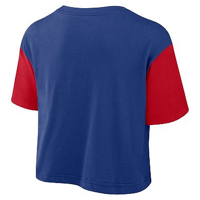 Women's Nike Royal/Red Philadelphia Phillies Script Cropped Performance T-Shirt