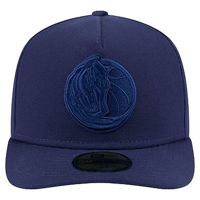 Men's New Era Navy Dallas Mavericks Colorpack A-Frame Pinch Front 59FIFTY Fitted Hat