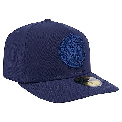 Men's New Era Navy Dallas Mavericks Colorpack A-Frame Pinch Front 59FIFTY Fitted Hat