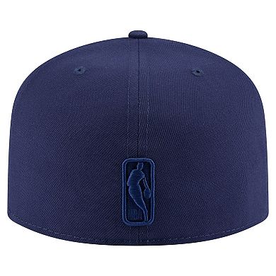 Men's New Era Navy Dallas Mavericks Colorpack A-Frame Pinch Front 59FIFTY Fitted Hat