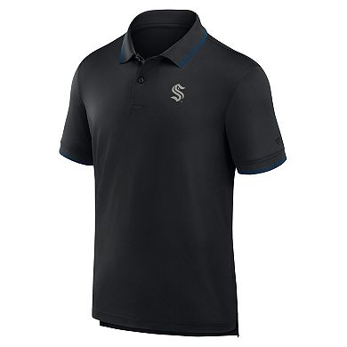 Men's Fanatics Black Seattle Kraken Front Office Move Mono Polo
