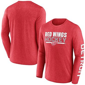 Men's Fanatics Heather Red Detroit Red Wings Sweep Iconic Synthetic Long Sleeve T-Shirt