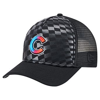 Men's New Era Black Chicago Cubs Gradient 9FORTY A-Frame M-Crown Trucker Adjustable Hat
