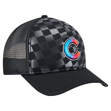 Men's New Era Black Chicago Cubs Gradient 9FORTY A-Frame M-Crown Trucker Adjustable Hat