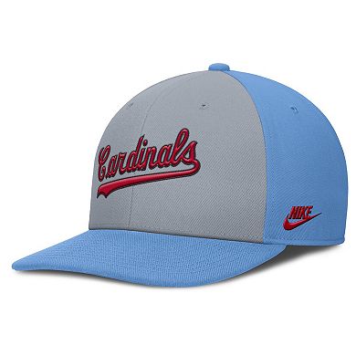 Men's Nike Gray/Light Blue St. Louis Cardinals Pro Performance Snapback Hat
